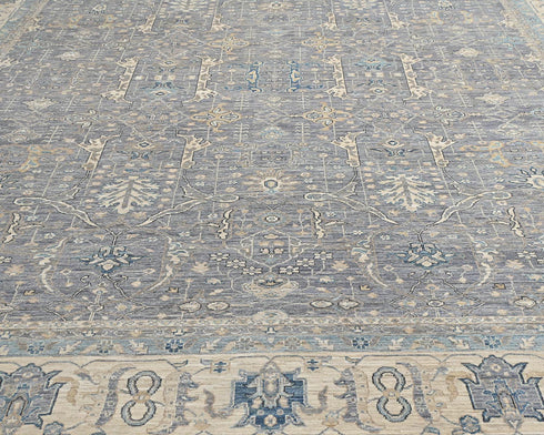 12x15 Ziegler Gray Afghan Hand Knotted Wool Area Rug
